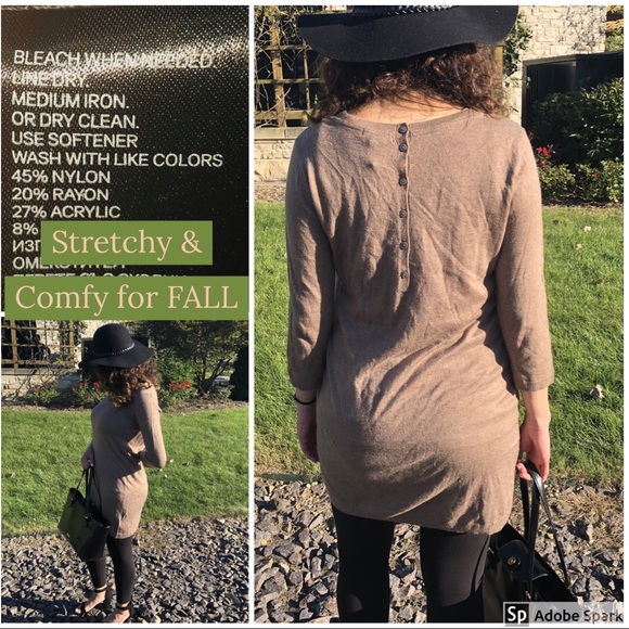 H&M Long Sleeve Sweater Dress Stretch Med Large - Picture 2 of 8